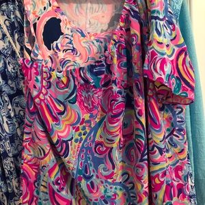 Lilly Pulitzer one shoulder silk top
